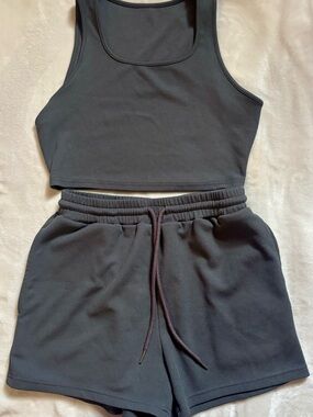 SHEIN Charcoal Gray Athletic Drawstring Shorts